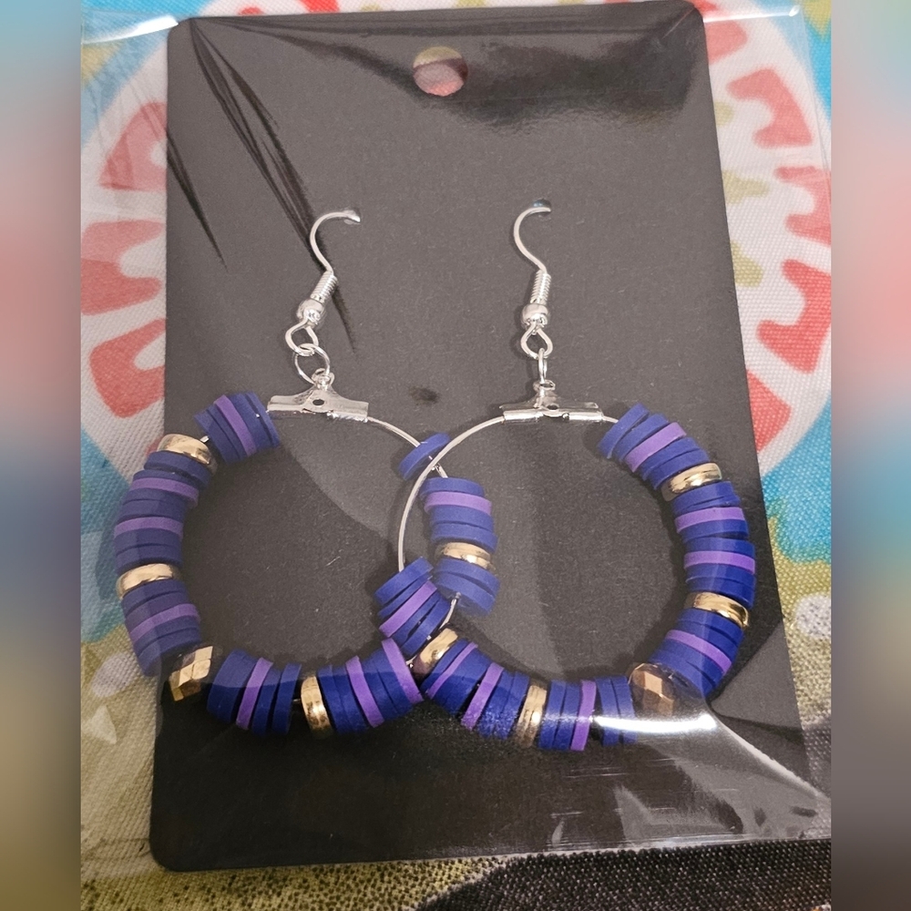 2for$24 Chic Purple and Gold Hoop Earrings